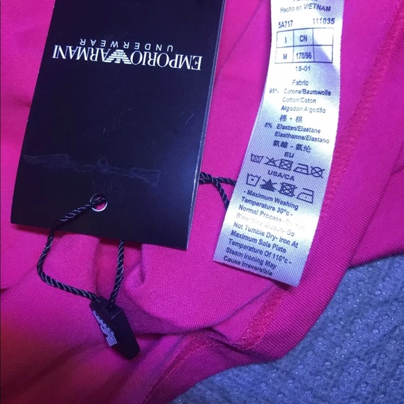 EMPORIO ARMANI EAGLE Red S/S Crew Neck T Shirt L - Picture 5 of 9